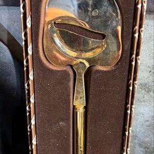 Vintage Georges BRIARD 22 Carat Gold Plated Cheese Slicer Vintage Orig Box #4883